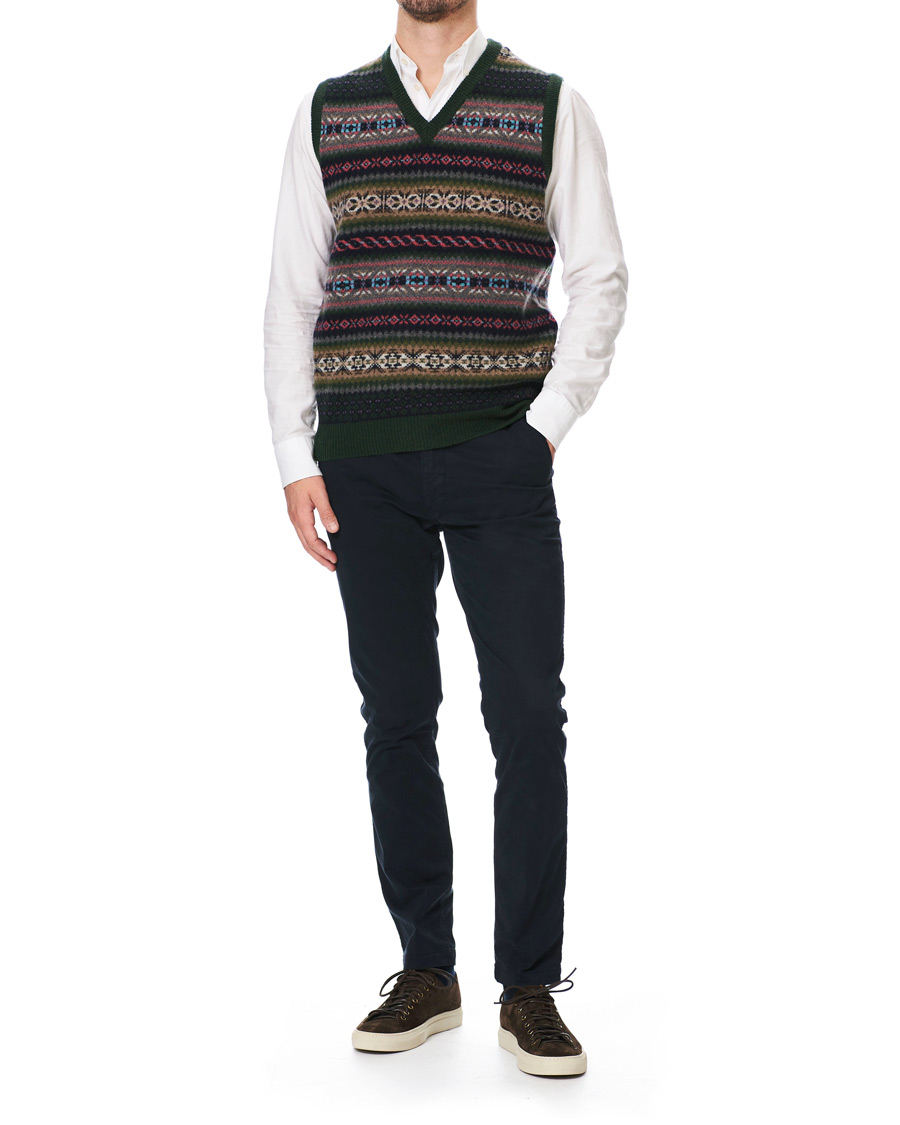 Uomini | Maglieria | Gant | Holiday Fairisle Slipover Tartan Green