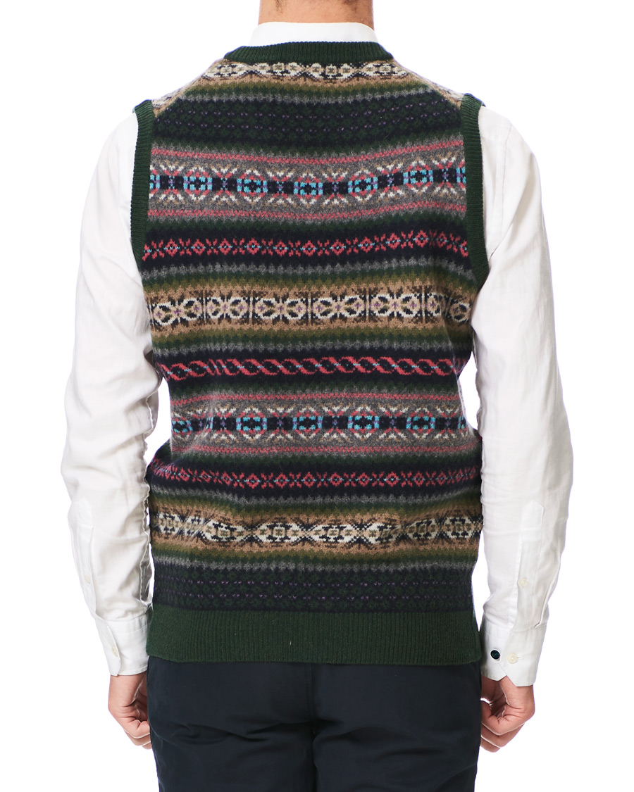 Uomini | Maglieria | Gant | Holiday Fairisle Slipover Tartan Green
