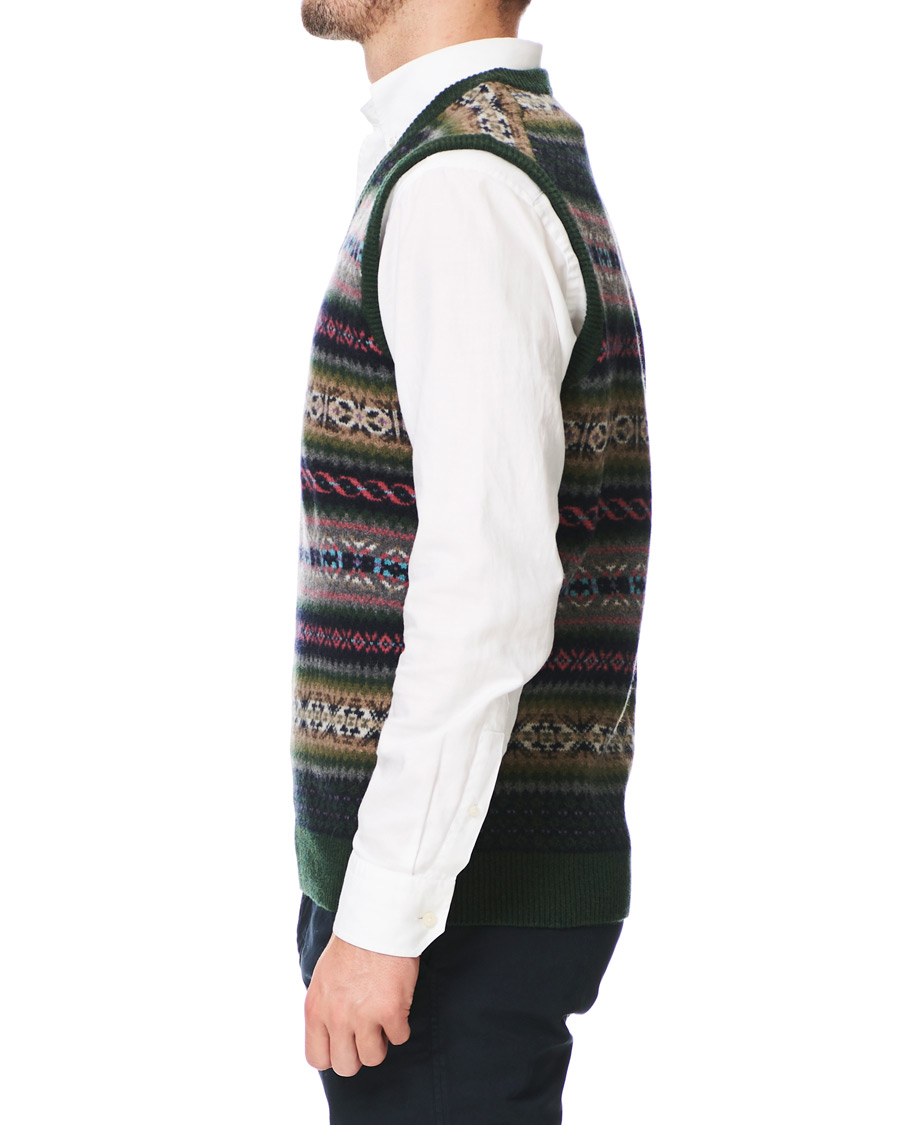 Uomini | Maglieria | Gant | Holiday Fairisle Slipover Tartan Green