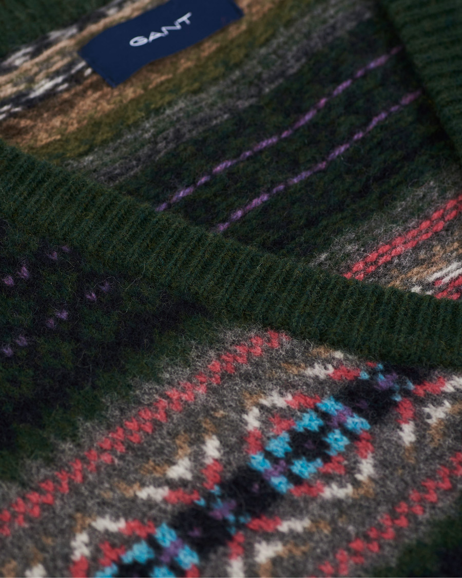 Uomini | Maglieria | Gant | Holiday Fairisle Slipover Tartan Green