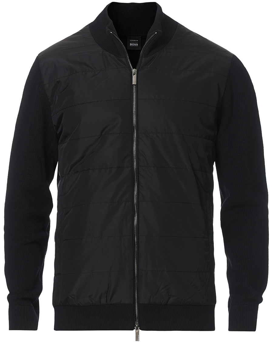 Uomini | Maglieria | BOSS BLACK | BOSS Porsche Capsule Mandor Hybrid Full Zip Black