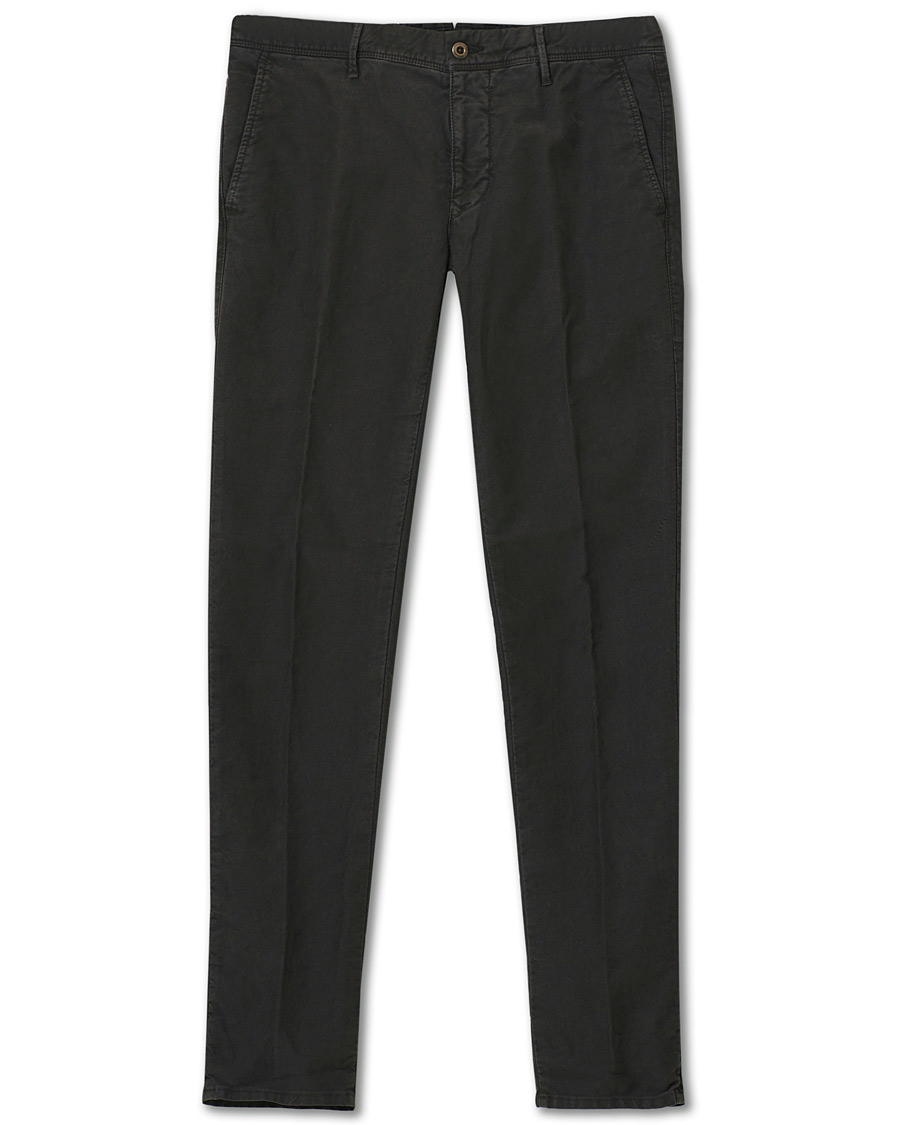 Uomini | Pantaloni | Incotex | Slim Fit Garment Dyed Washed Slacks Black