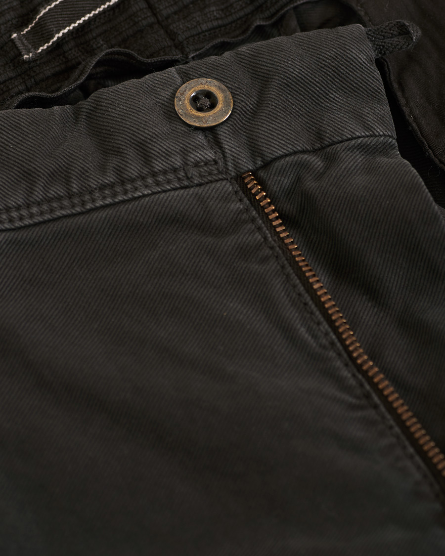 Uomini | Pantaloni | Incotex | Slim Fit Garment Dyed Washed Slacks Black