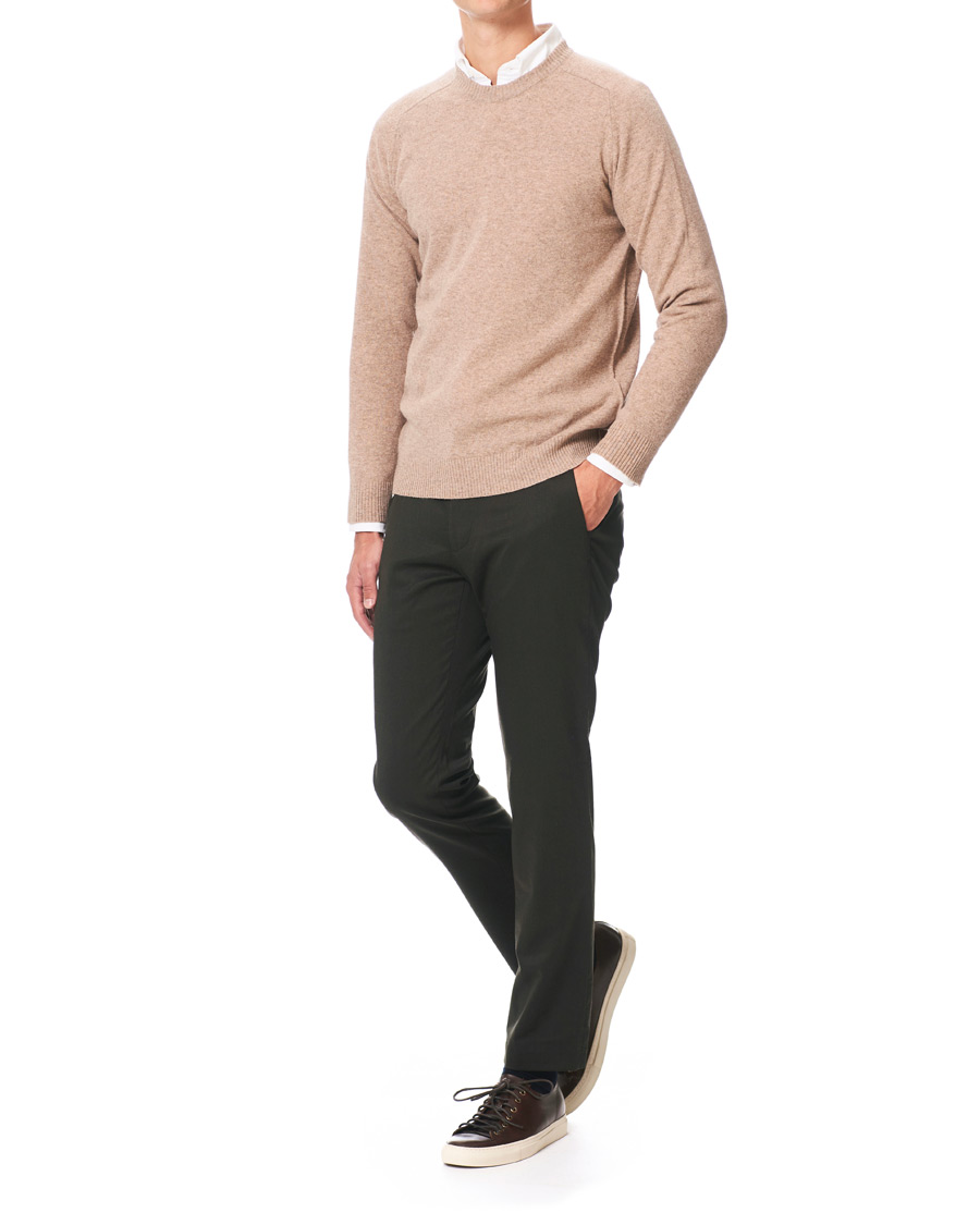 Uomini | Pantaloni | NN07 | Theo Regular Fit Wool Trousers Army Green