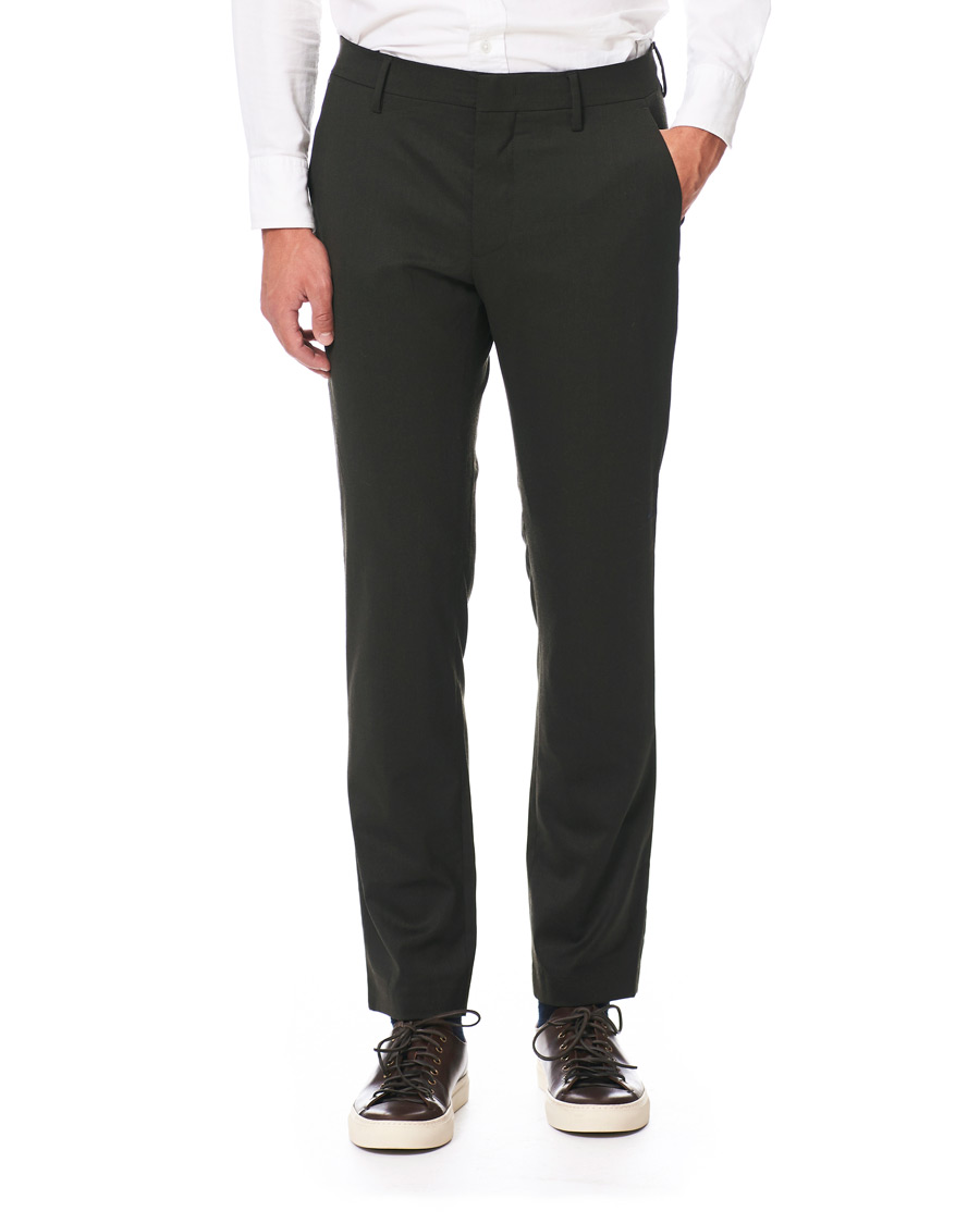 Uomini | Pantaloni | NN07 | Theo Regular Fit Wool Trousers Army Green