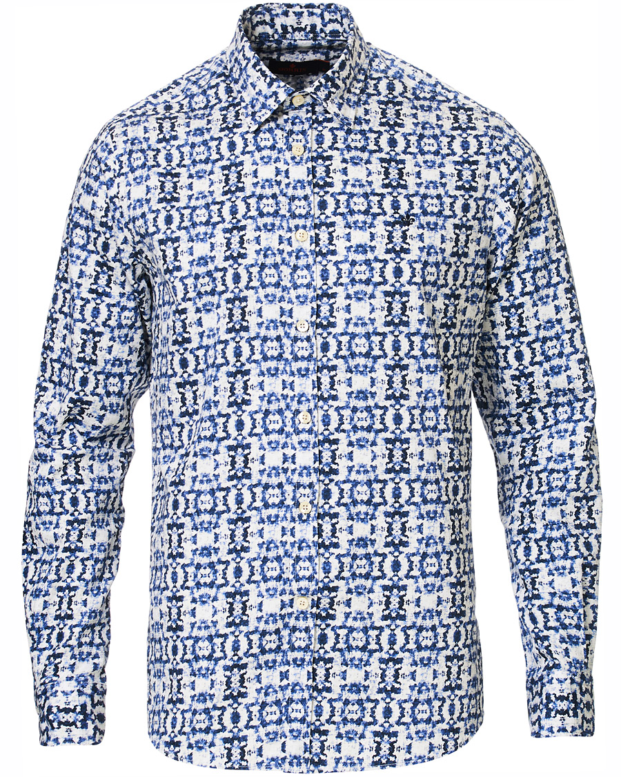 Uomini | Camicie | Morris | Pascal Button Under Shirt Blue