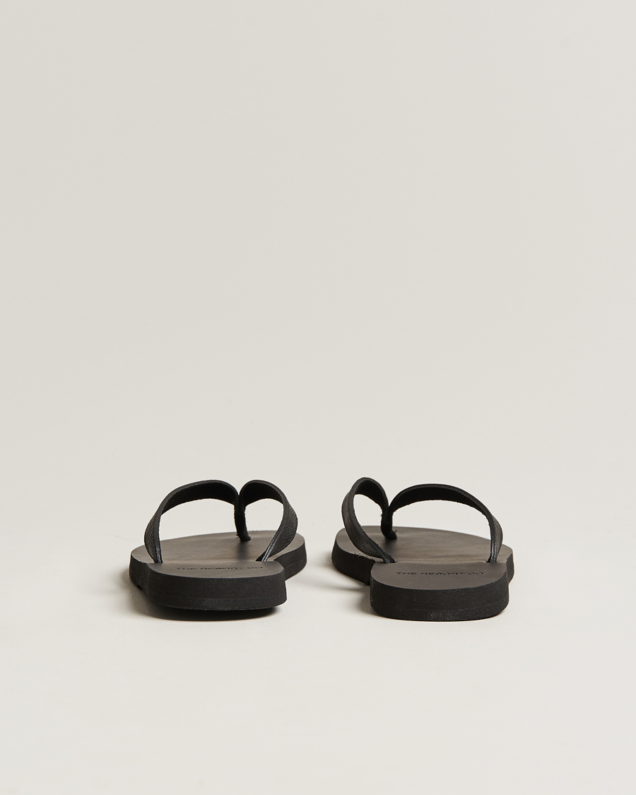 Uomini | The Resort Co Saffiano Leather Flip-Flop Black | The Resort Co | Saffiano Leather Flip-Flop Black