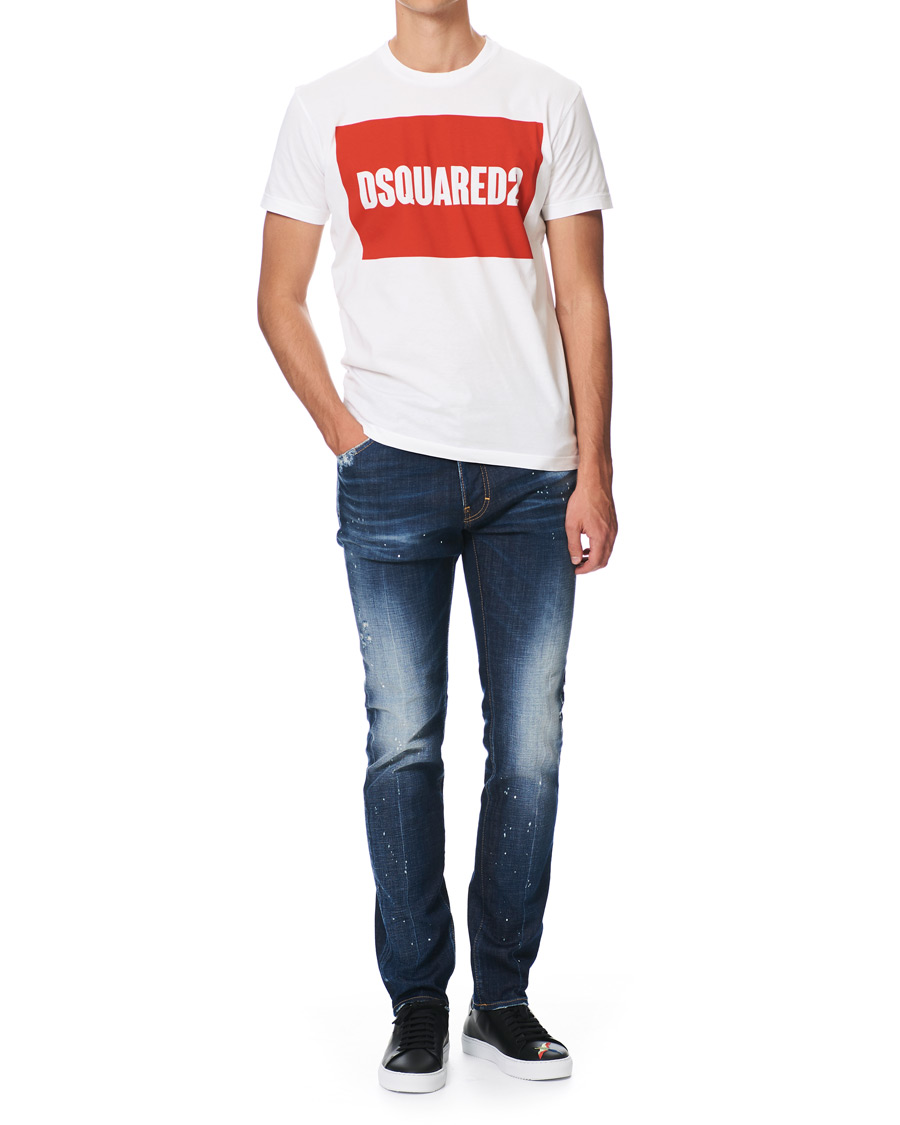 Uomini | T-shirt | Dsquared2 | Cool Fit Box Print Logo Crew Neck Tee White