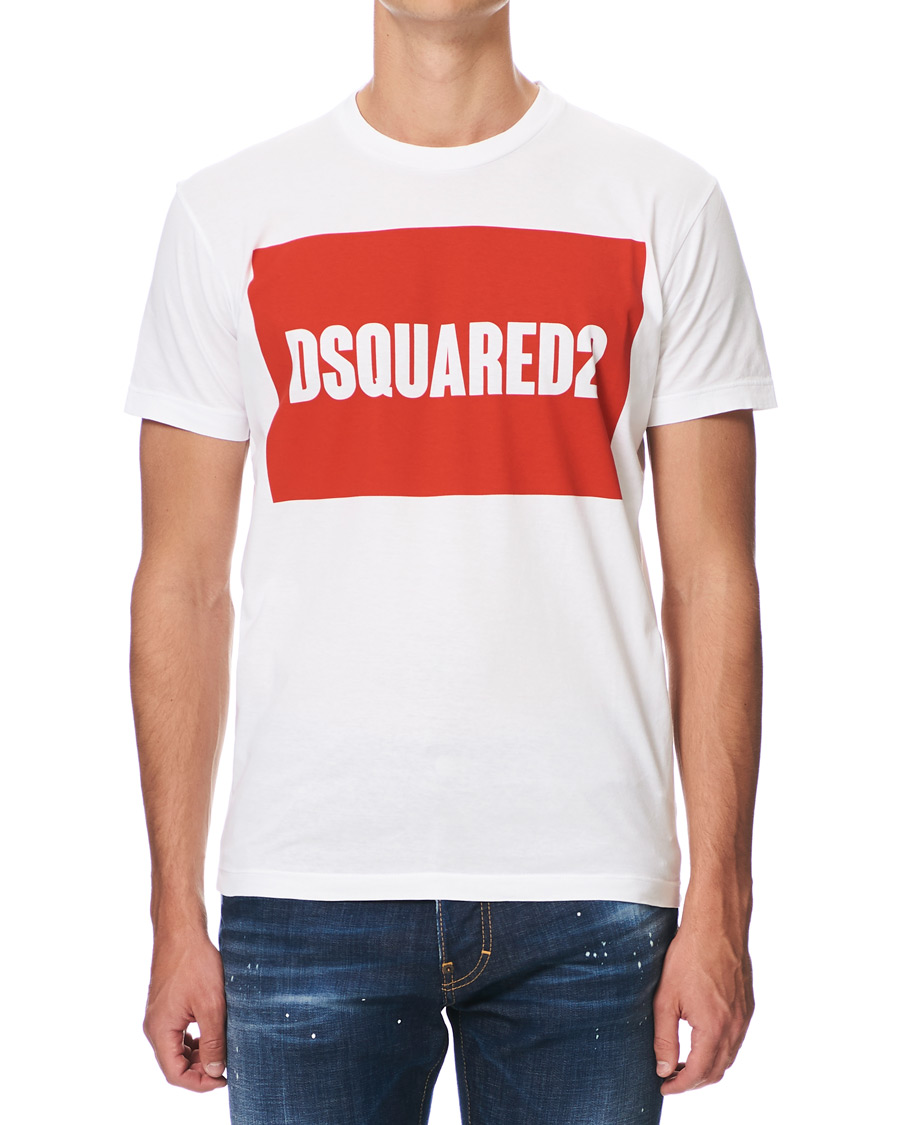 Uomini | T-shirt | Dsquared2 | Cool Fit Box Print Logo Crew Neck Tee White