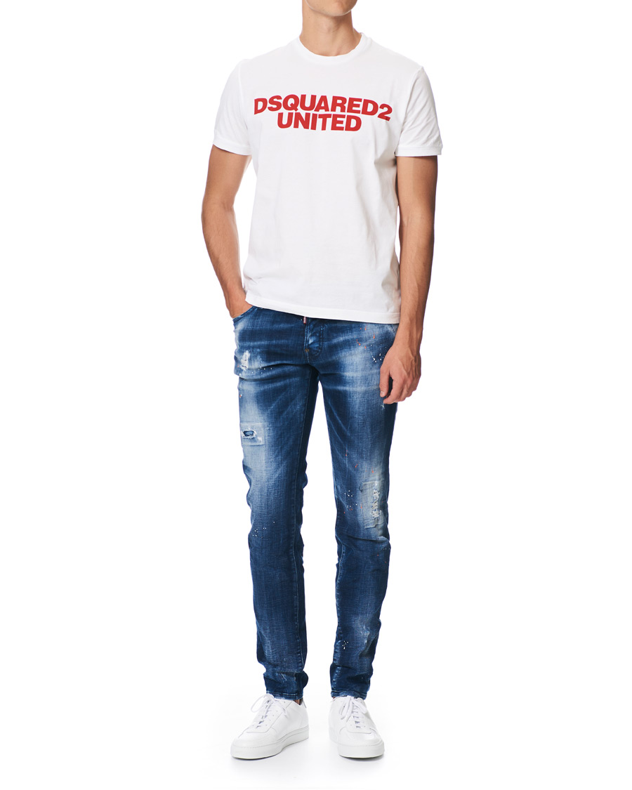 Uomini | T-shirt | Dsquared2 | Slouch Fit Logo Crew Neck Tee White