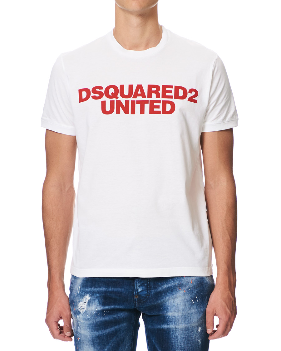 Uomini | T-shirt | Dsquared2 | Slouch Fit Logo Crew Neck Tee White