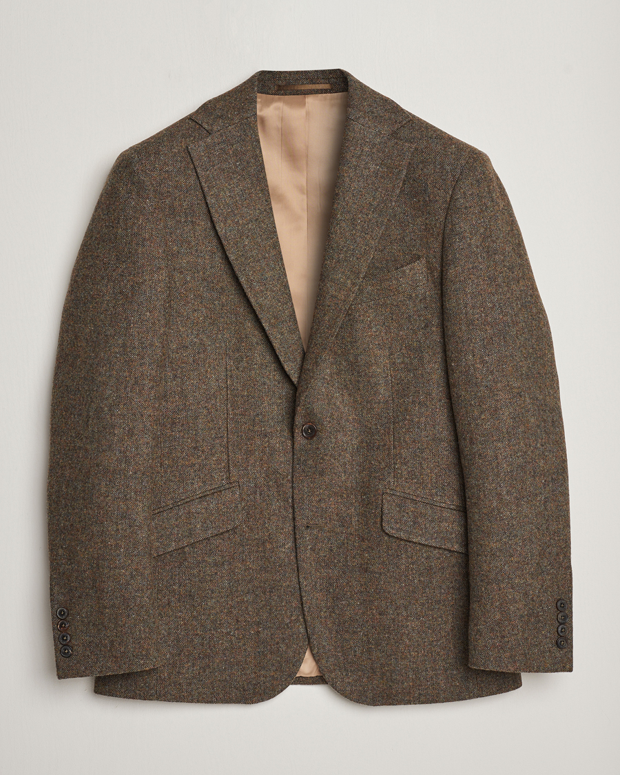 Uomini | Blazers | Walker Slater | Edward Wool Donegal Blazer Moss Green