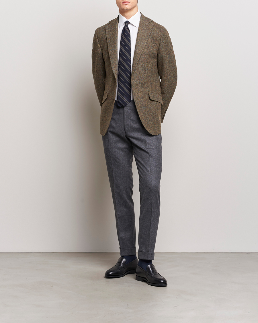 Uomini | Blazers | Walker Slater | Edward Wool Donegal Blazer Moss Green