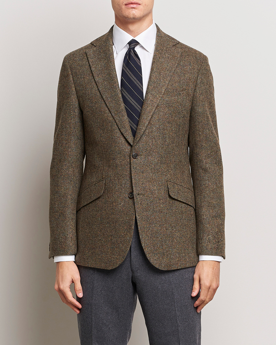 Uomini | Blazers | Walker Slater | Edward Wool Donegal Blazer Moss Green