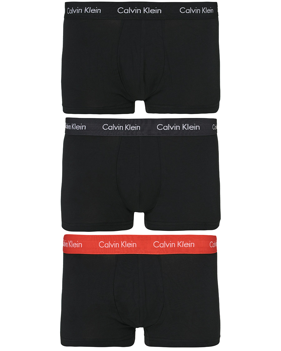 Uomini | Biancheria intima | Calvin Klein | Cotton Stretch 3-Pack Low Rise Trunk Black/Coral/Grey