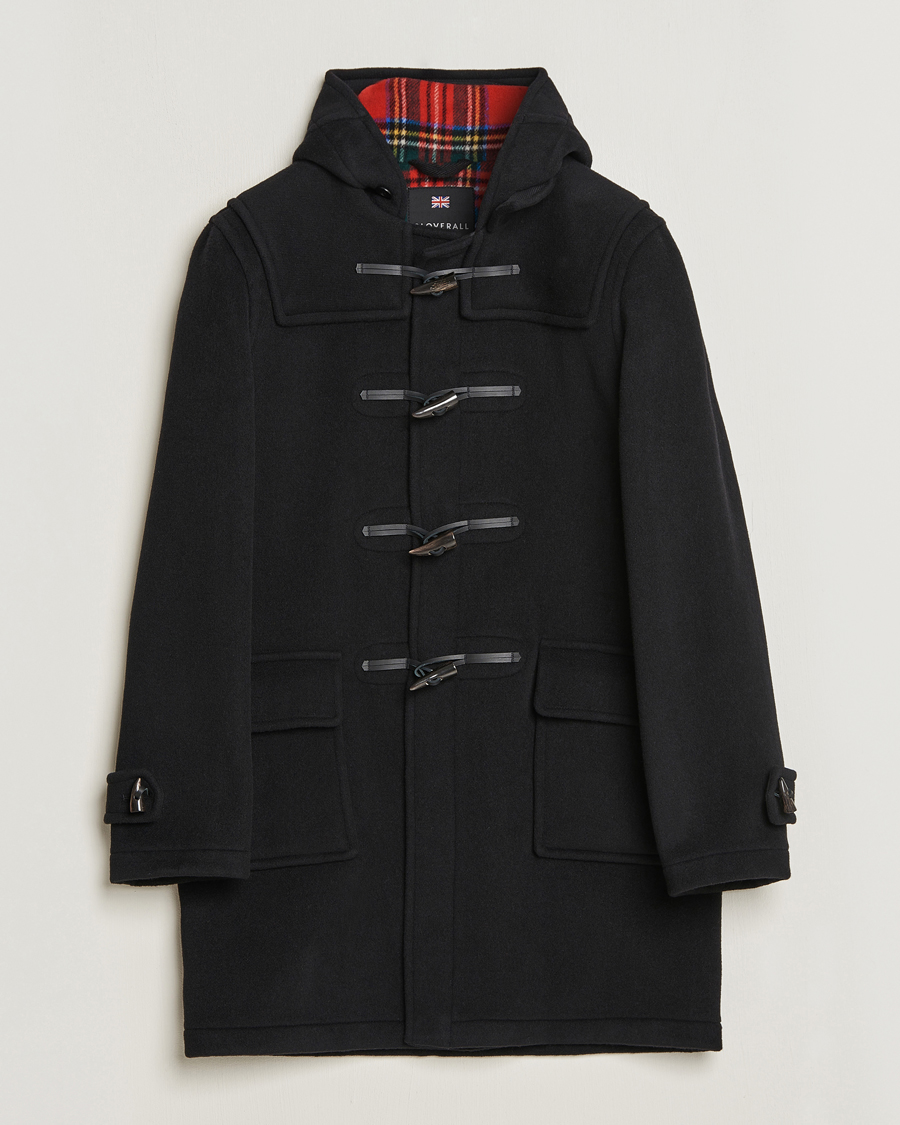 Uomini | Giacche | Gloverall | Morris Duffle Coat Black/Royal Stewart