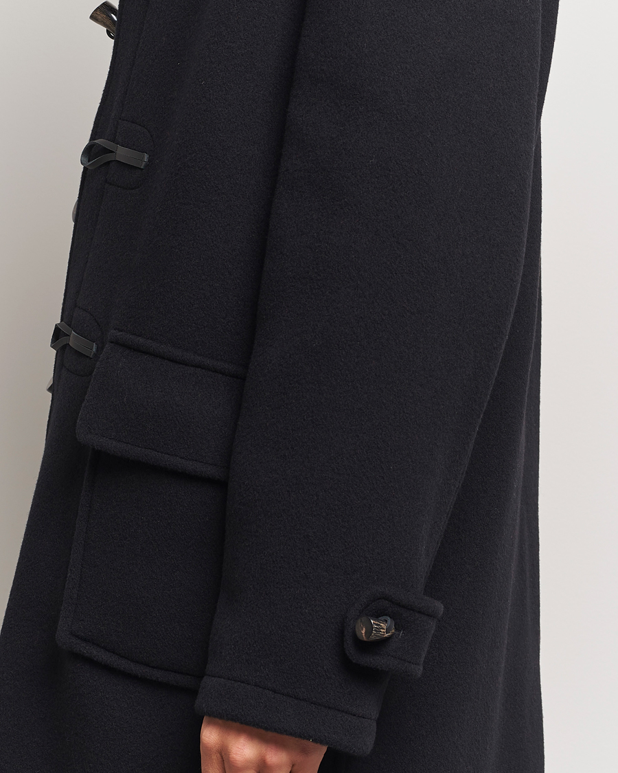 Uomini | Giacche | Gloverall | Morris Duffle Coat Black/Royal Stewart
