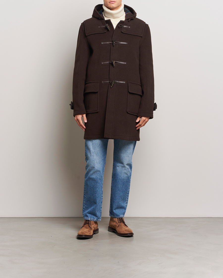 Uomini | Giacche | Gloverall | Morris Duffle Coat Brown/Tartan