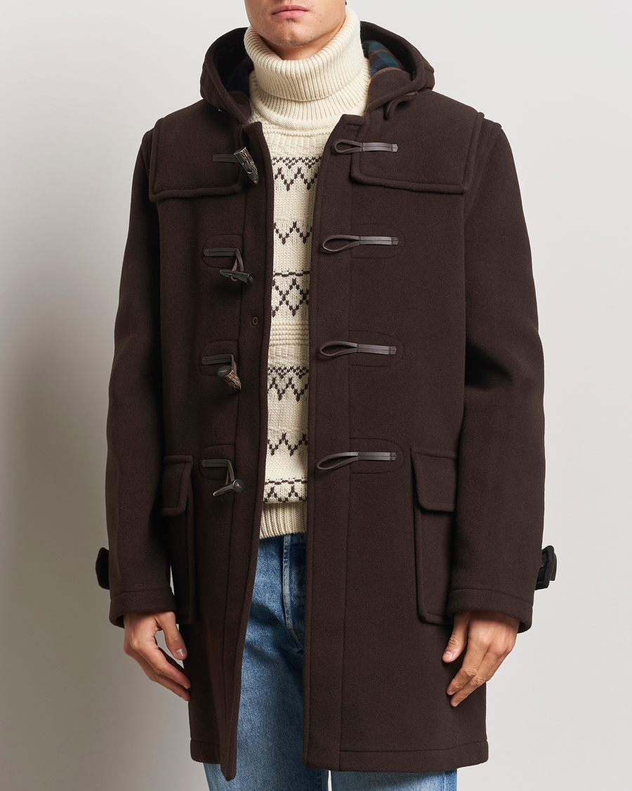 Uomini | Giacche | Gloverall | Morris Duffle Coat Brown/Tartan