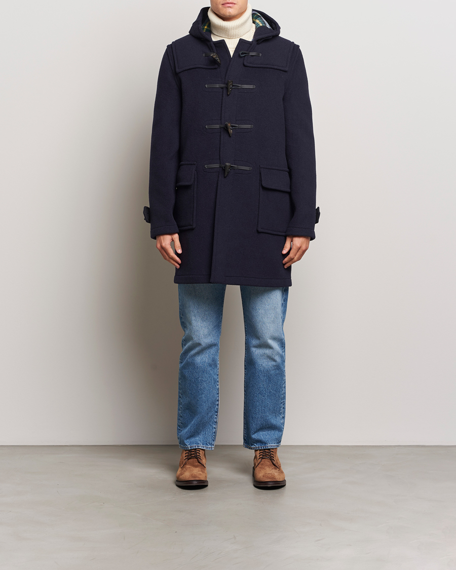 Uomini | Giacche | Gloverall | Morris Duffle Coat Navy/Dress Gordon
