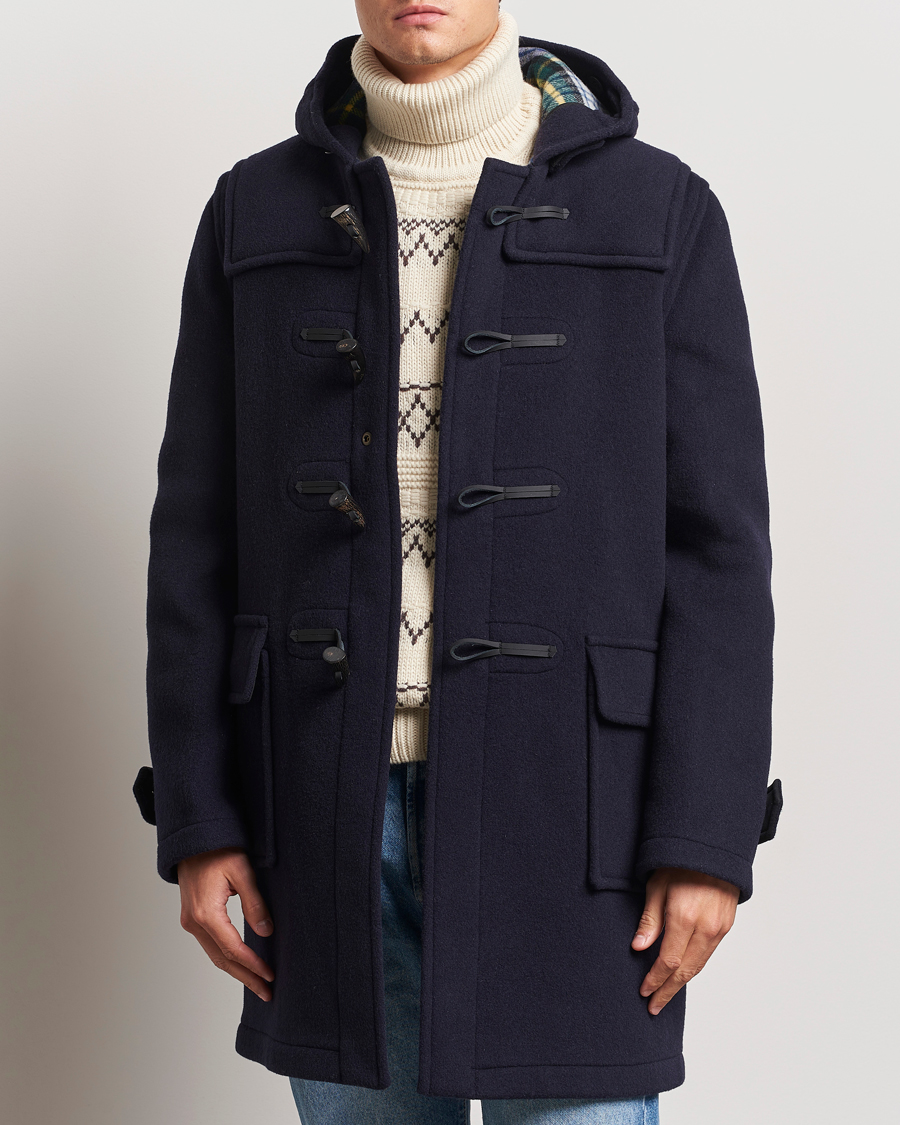 Uomini | Giacche | Gloverall | Morris Duffle Coat Navy/Dress Gordon