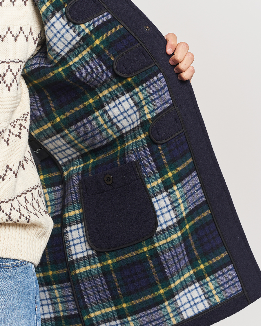 Uomini | Giacche | Gloverall | Morris Duffle Coat Navy/Dress Gordon