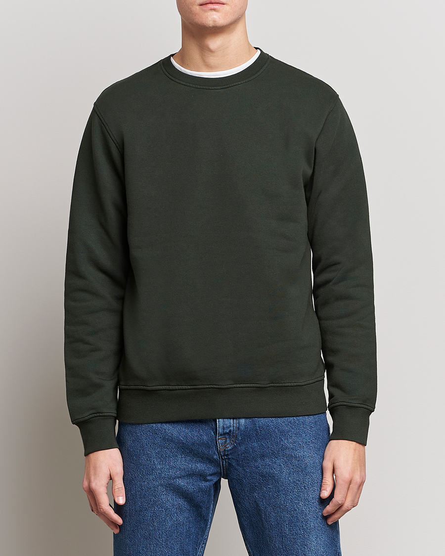 Uomini | Maglieria | Colorful Standard | Classic Organic Crew Neck Sweat Hunter Green