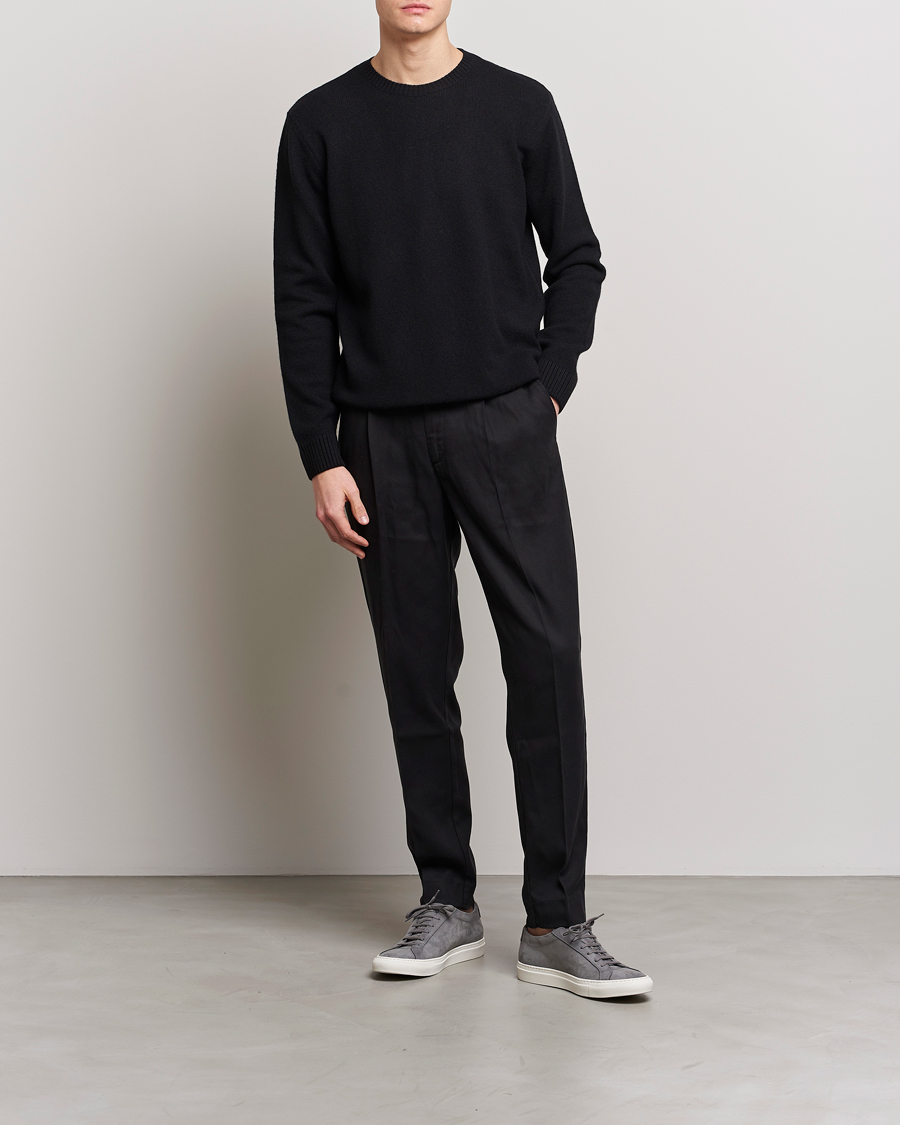 Uomini | Maglieria | Colorful Standard | Classic Merino Wool Crew Neck Deep Black