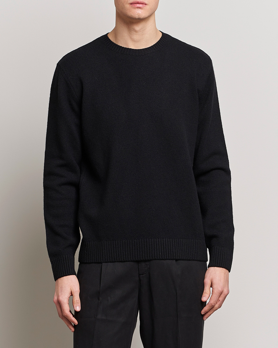 Uomini | Maglieria | Colorful Standard | Classic Merino Wool Crew Neck Deep Black