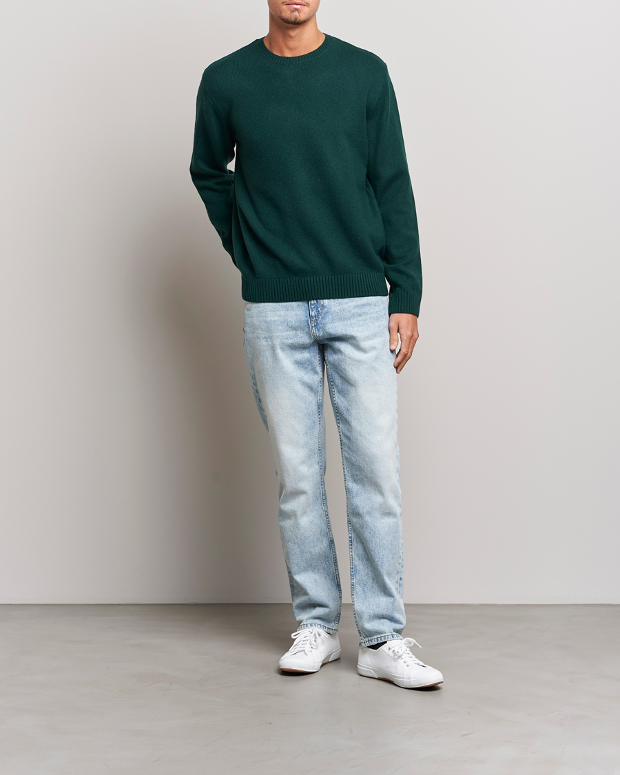 Uomini | Maglieria | Colorful Standard | Classic Merino Wool Crew Neck Emerald Green