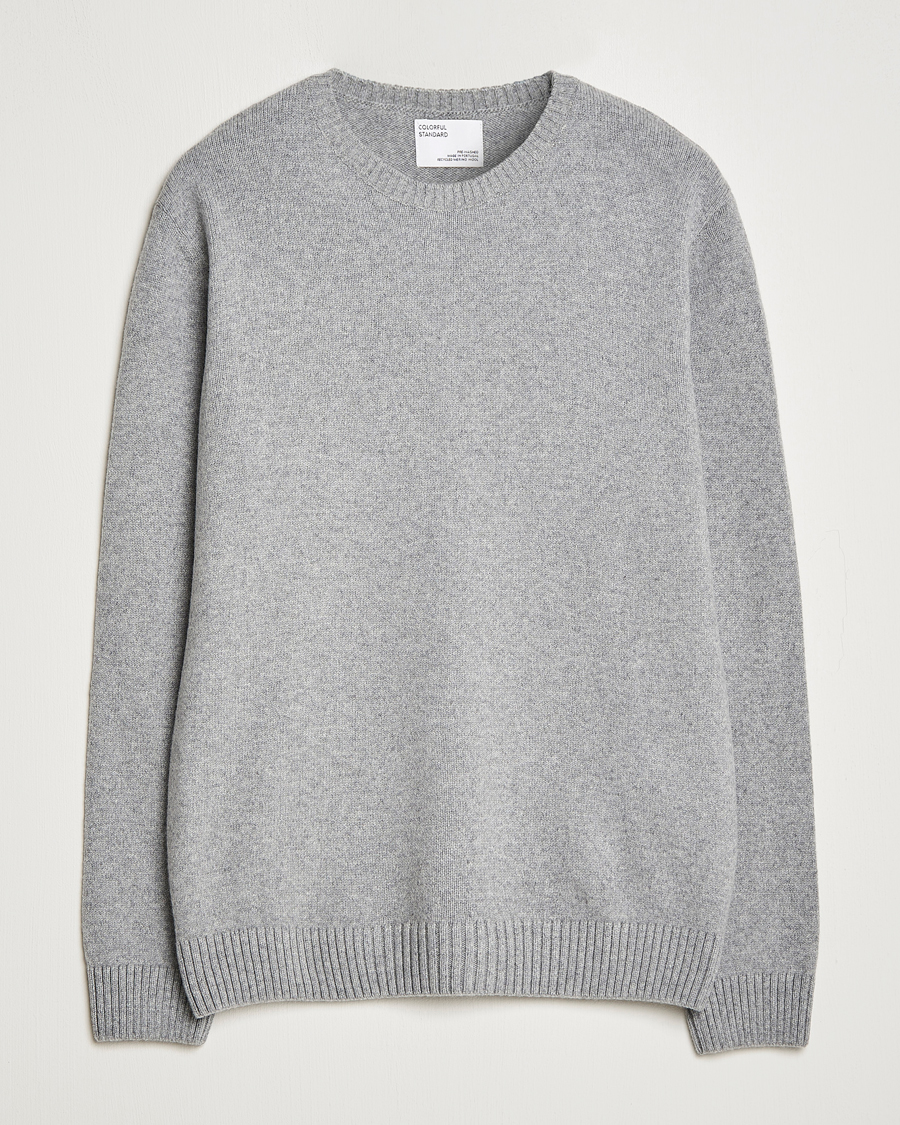 Uomini | Maglieria | Colorful Standard | Classic Merino Wool Crew Neck Heather Grey