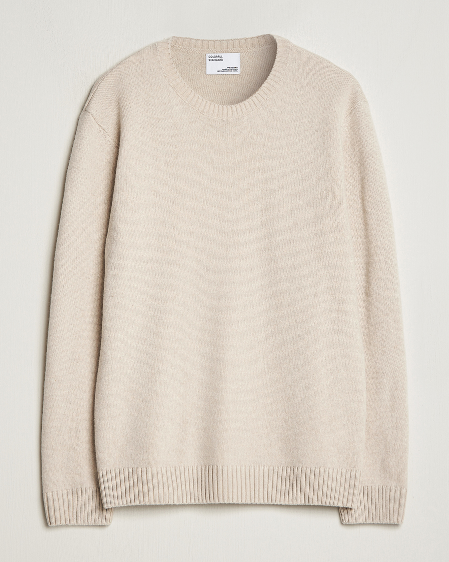 Uomini | Maglieria | Colorful Standard | Classic Merino Wool Crew Neck Ivory White