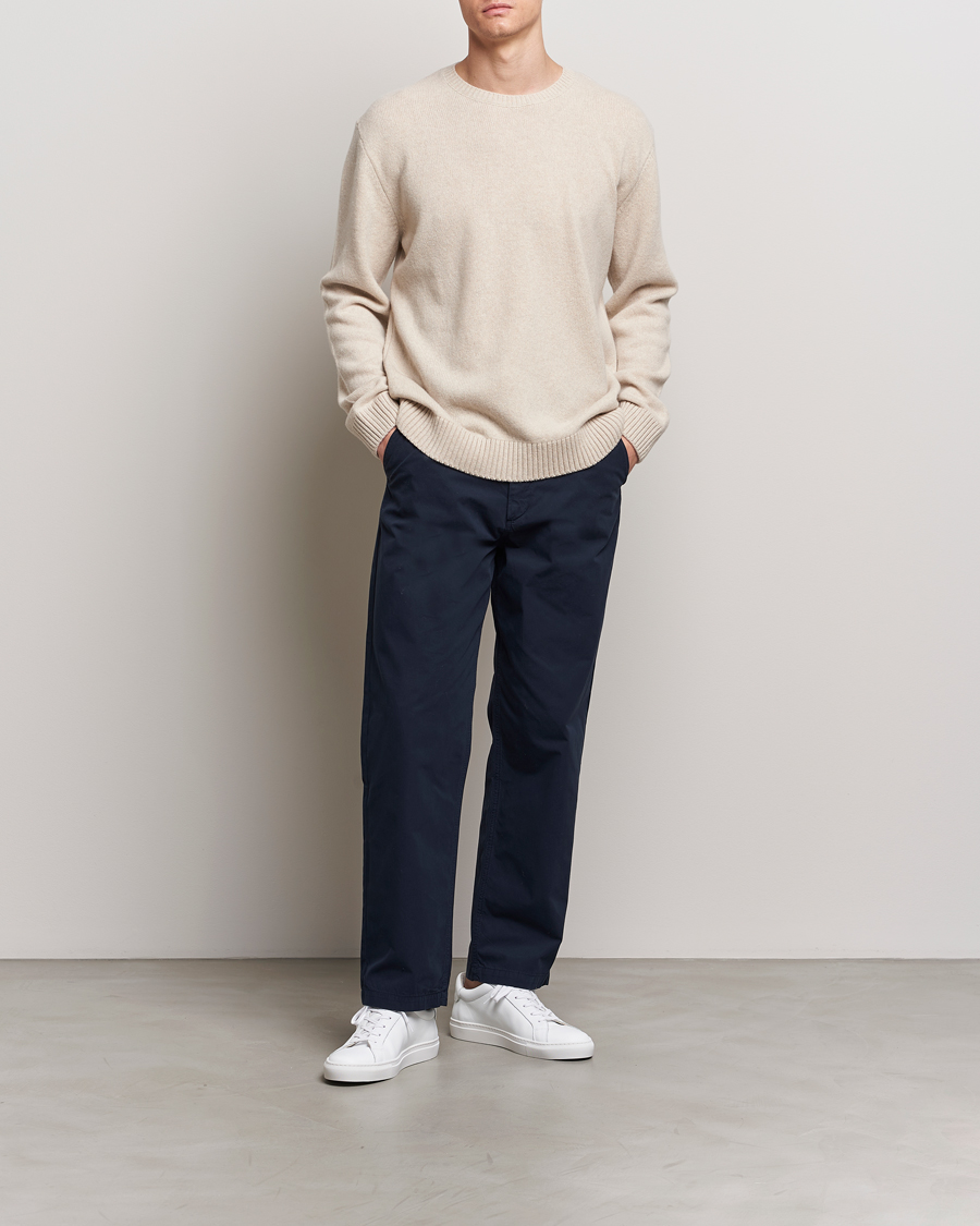 Uomini | Maglieria | Colorful Standard | Classic Merino Wool Crew Neck Ivory White