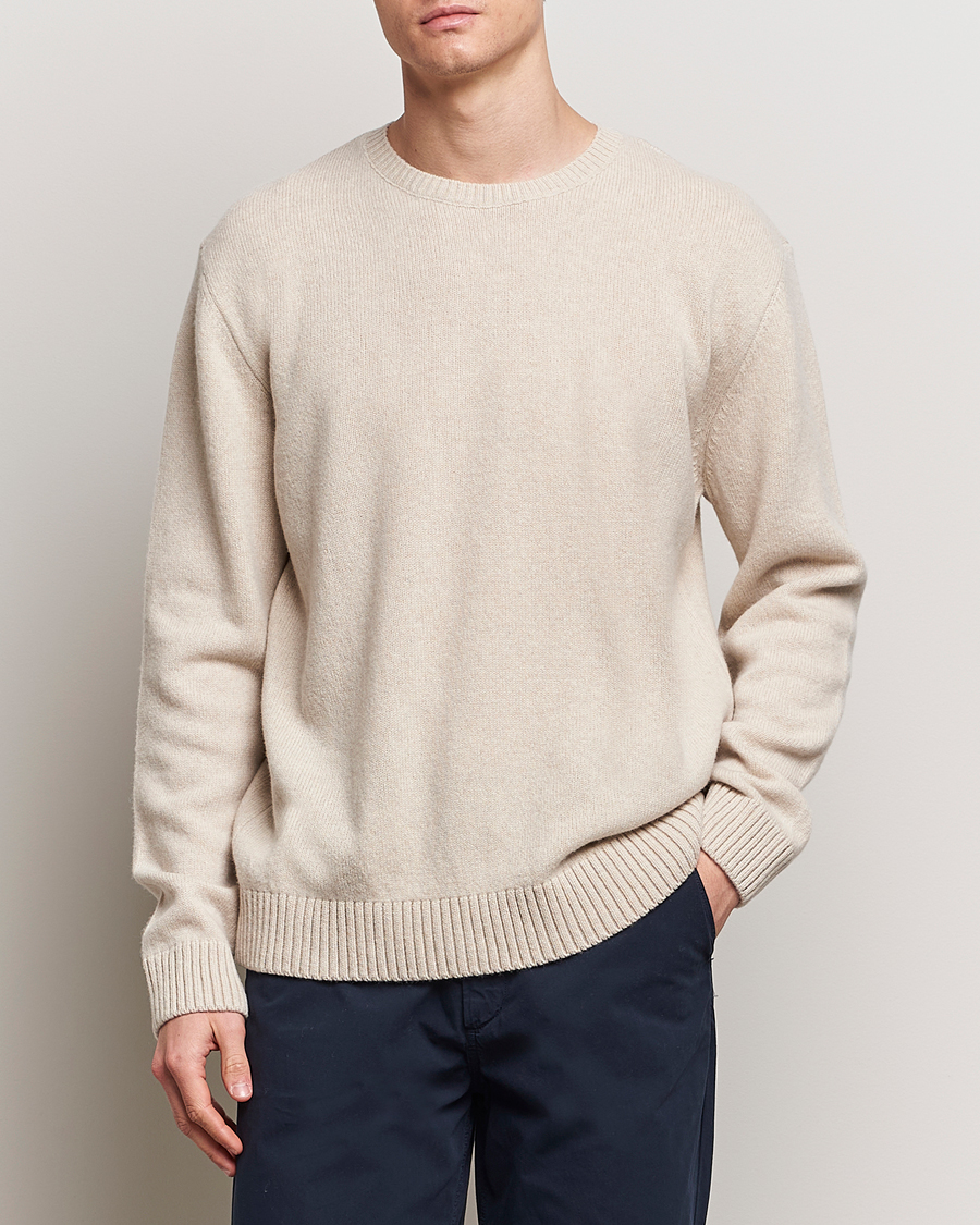 Uomini | Maglieria | Colorful Standard | Classic Merino Wool Crew Neck Ivory White