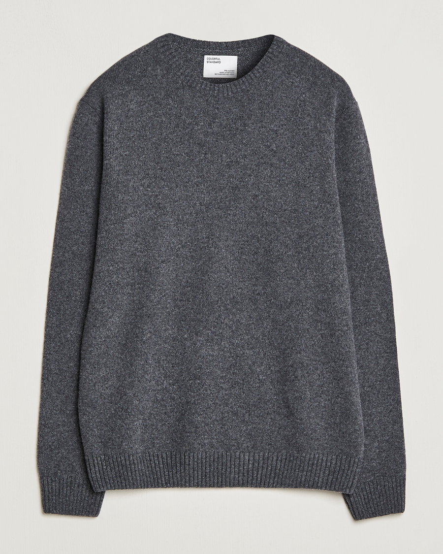 Uomini | Maglieria | Colorful Standard | Classic Merino Wool Crew Neck Lava Grey