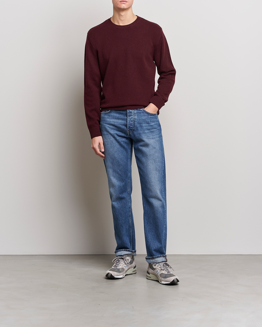 Uomini | Maglieria | Colorful Standard | Classic Merino Wool Crew Neck Oxblood Red
