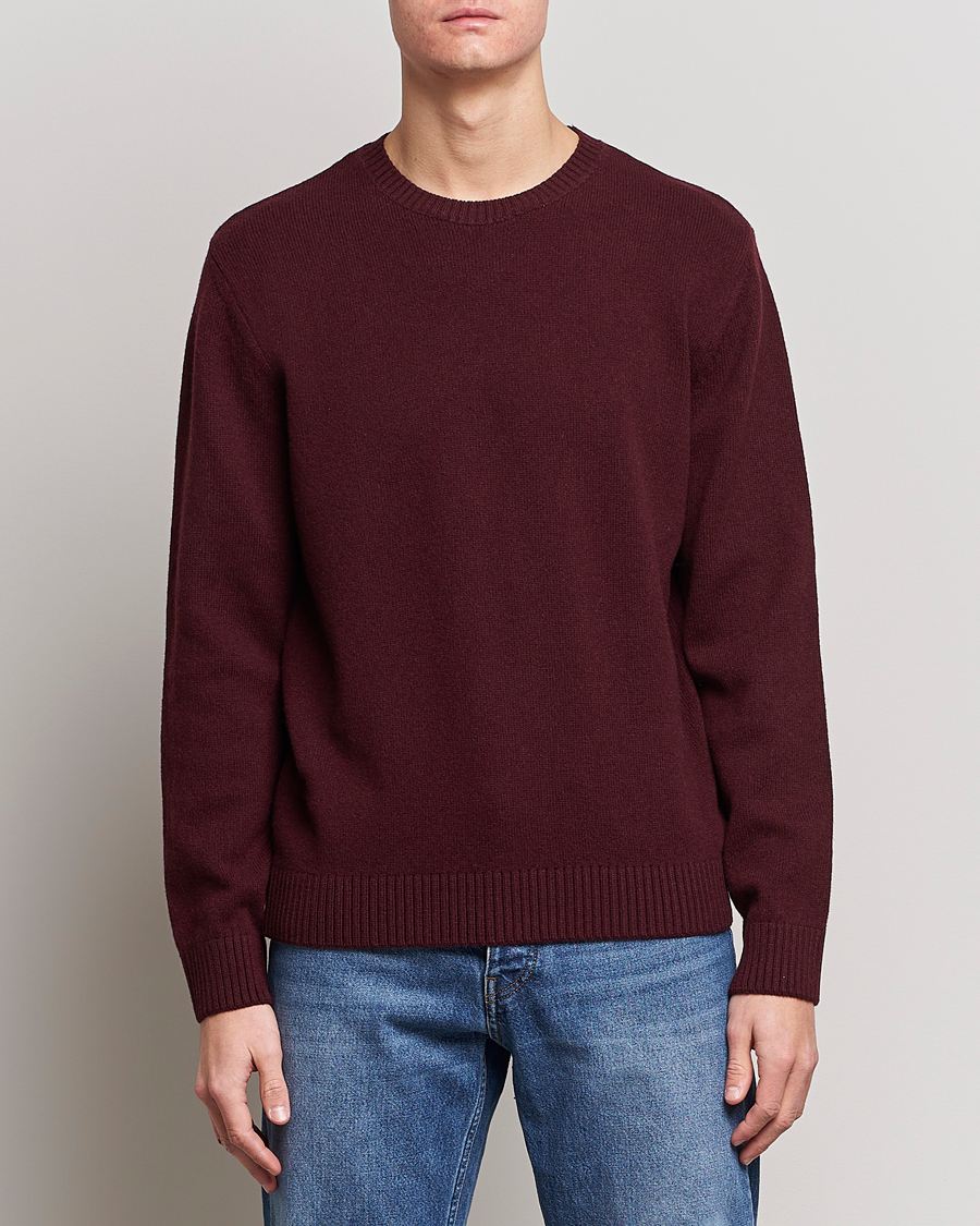 Uomini | Maglieria | Colorful Standard | Classic Merino Wool Crew Neck Oxblood Red