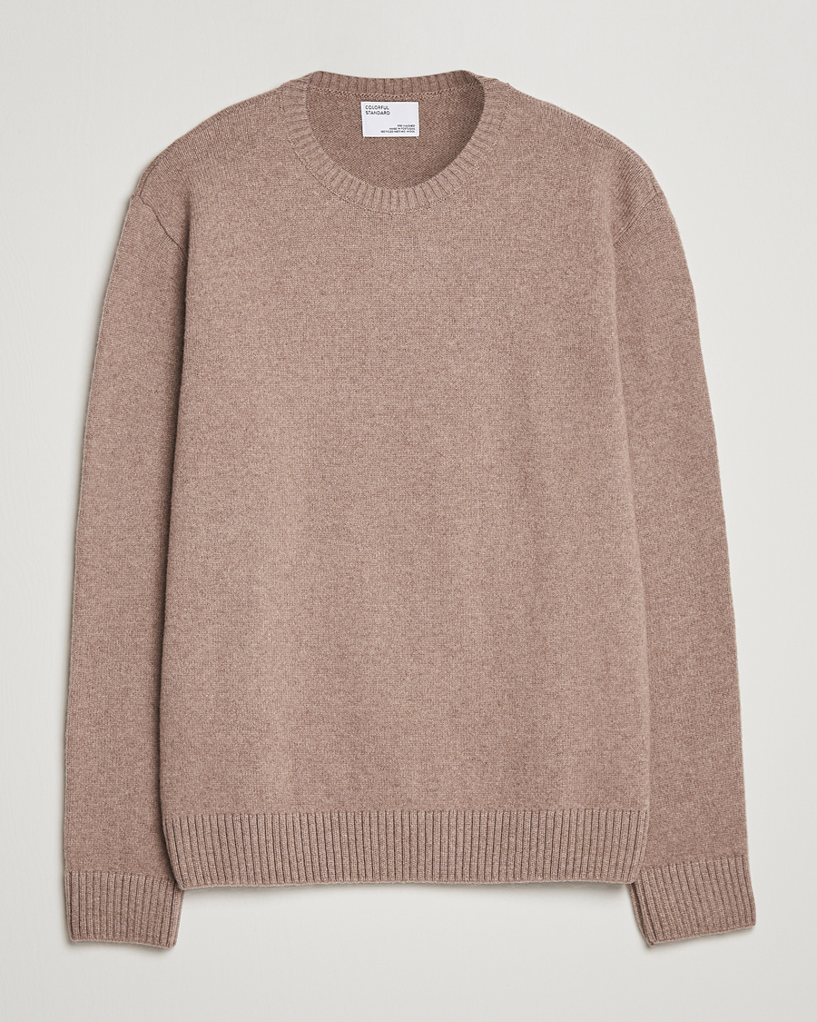 Uomini | Maglieria | Colorful Standard | Classic Merino Wool Crew Neck Warm Taupe