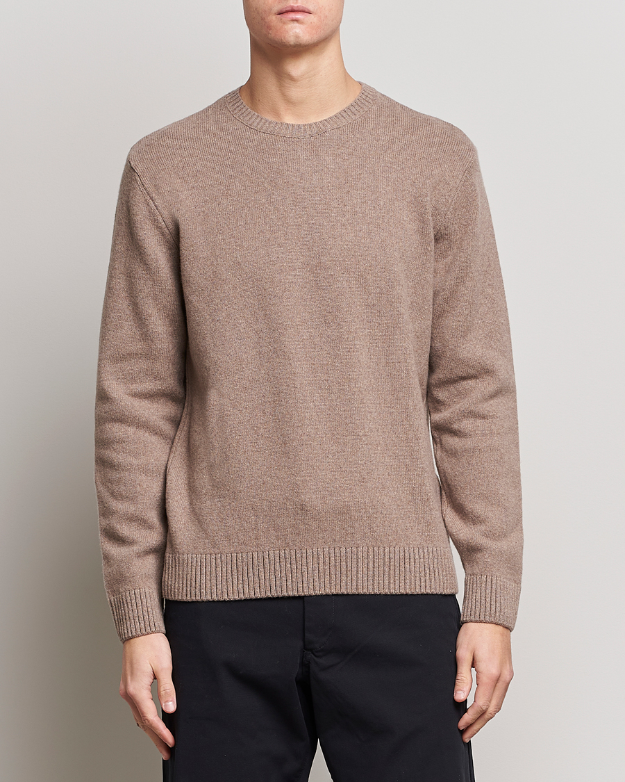 Uomini | Maglieria | Colorful Standard | Classic Merino Wool Crew Neck Warm Taupe