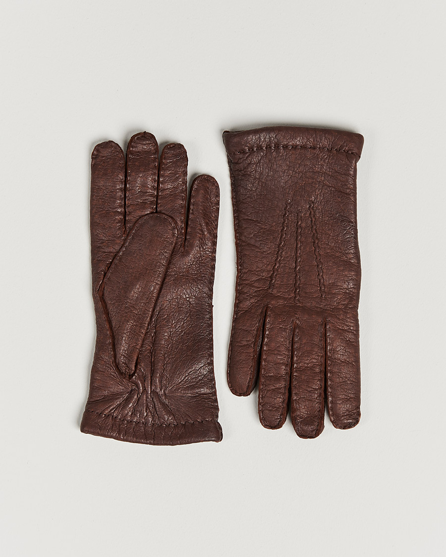 Uomini | Guanti | Hestra | Peccary Handsewn Cashmere Lined Glove Siena