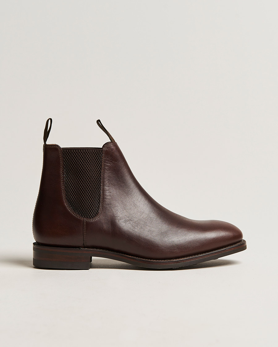 Uomini | Stivali | Loake 1880 | Chatsworth Chelsea Boot Dk Brown Waxy Calf