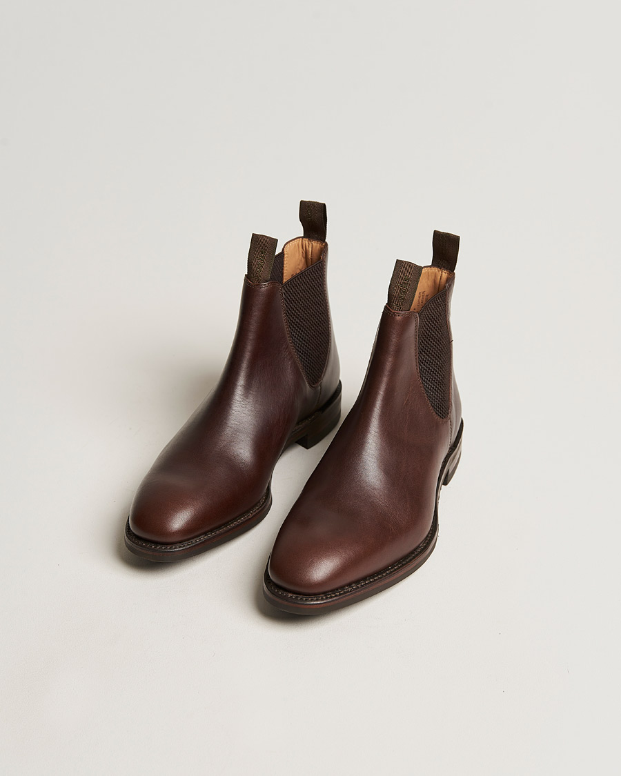 Uomini | Stivali | Loake 1880 | Chatsworth Chelsea Boot Dk Brown Waxy Calf