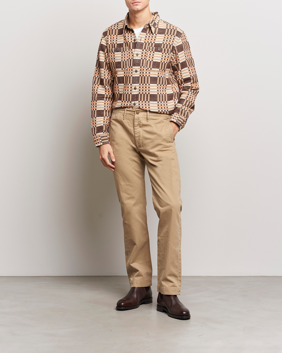 Uomini | Pantaloni | RRL | Officers Flat Pant New Military Khaki