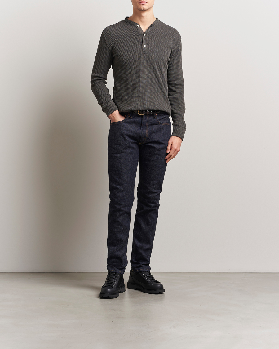 Uomini | Maglieria | RRL | Long Sleeve Henley Faded Black