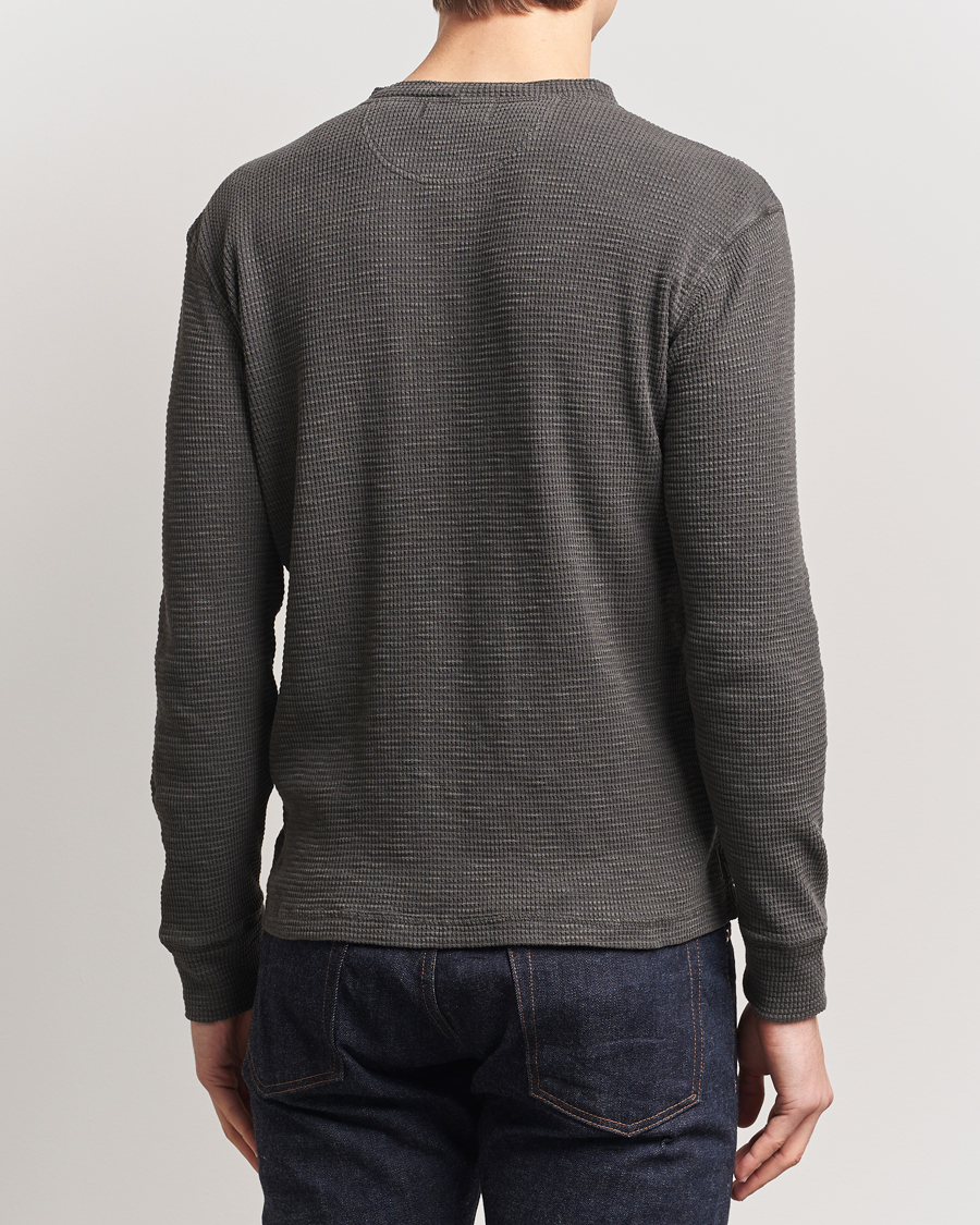Uomini | Maglieria | RRL | Long Sleeve Henley Faded Black
