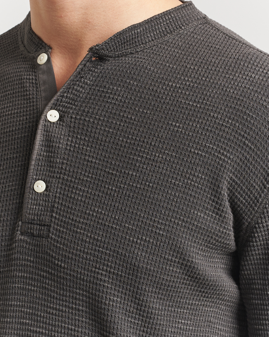 Uomini | Maglieria | RRL | Long Sleeve Henley Faded Black