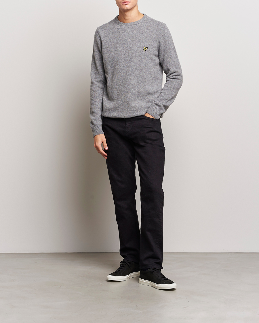 Uomini | Maglieria | Lyle & Scott | Lambswool Crew Neck Pullover Mid Grey Melange