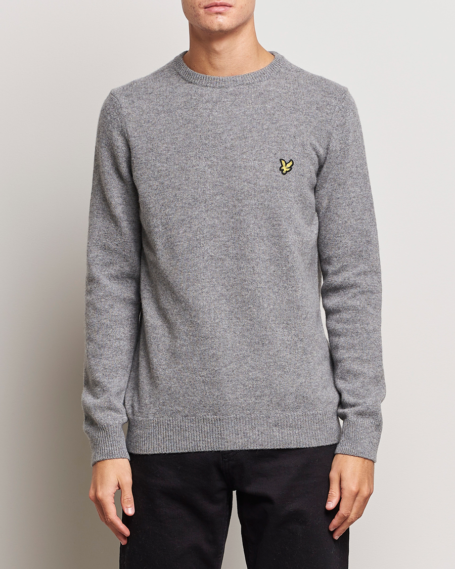 Uomini | Maglieria | Lyle & Scott | Lambswool Crew Neck Pullover Mid Grey Melange