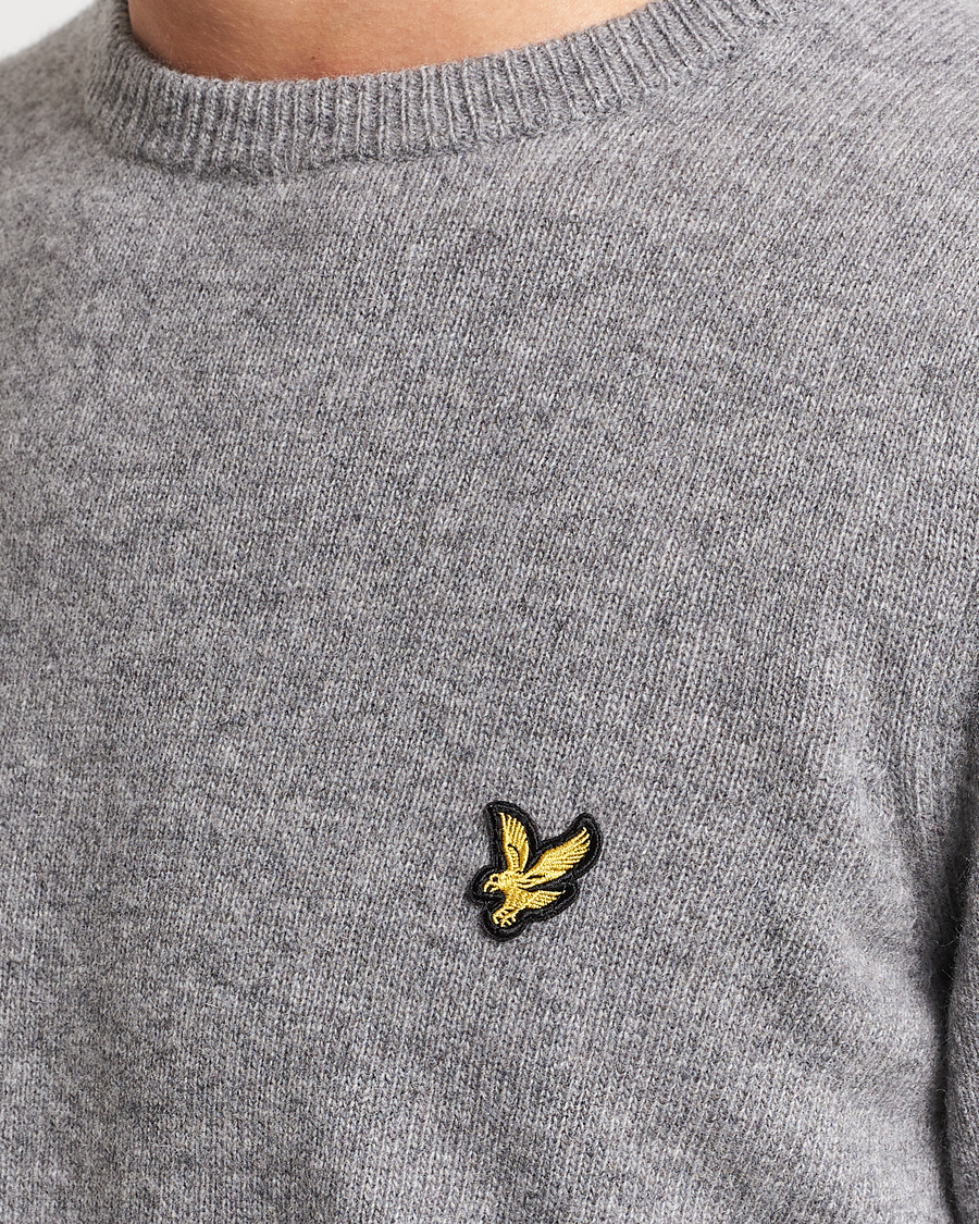 Uomini | Maglieria | Lyle & Scott | Lambswool Crew Neck Pullover Mid Grey Melange