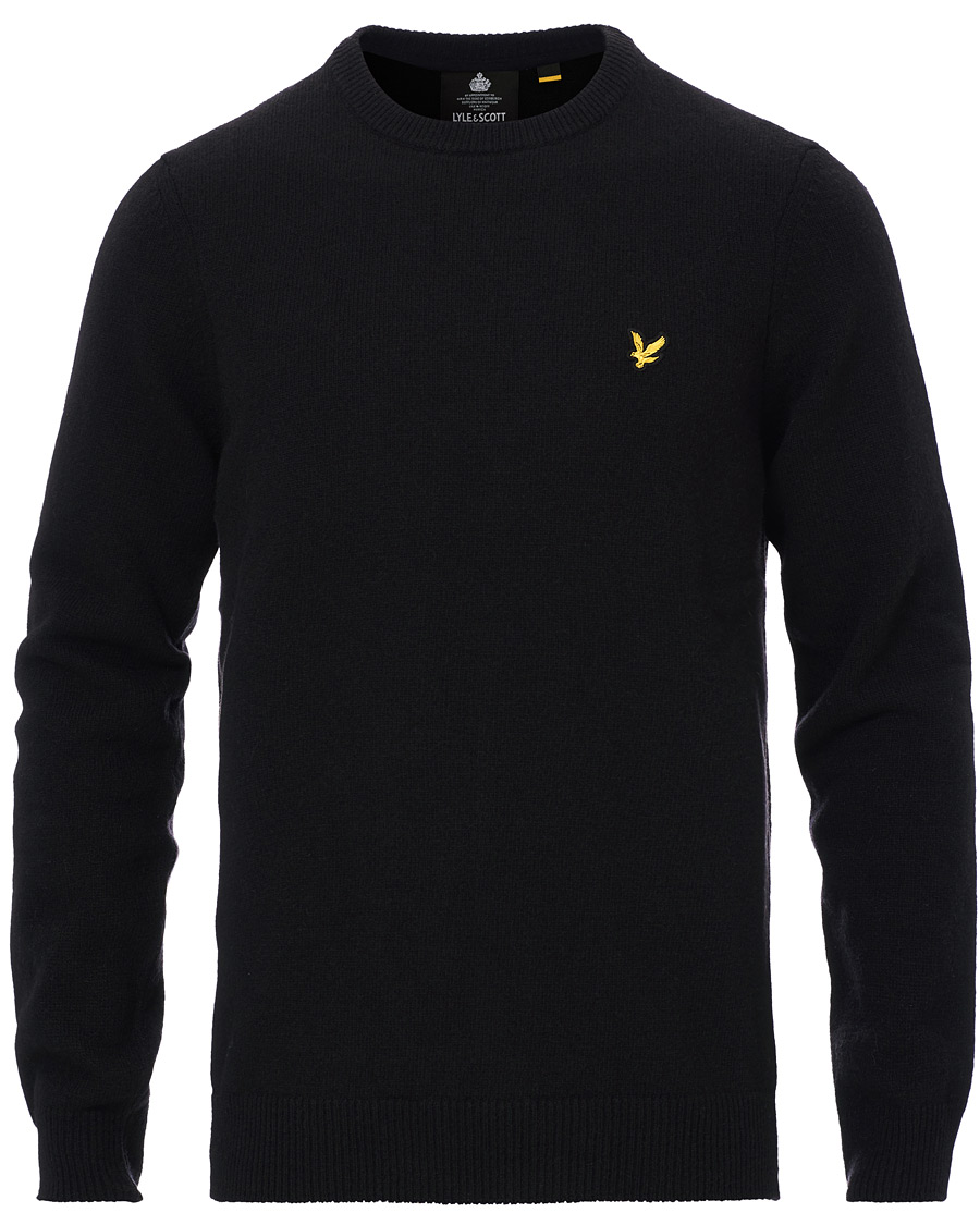 Uomini | Maglieria | Lyle & Scott | Lambswool Crew Neck Pullover Black